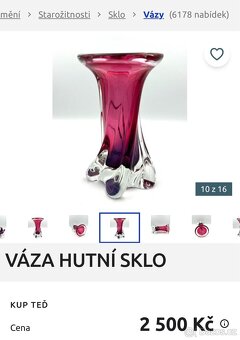 Vázy hutní sklo - 11
