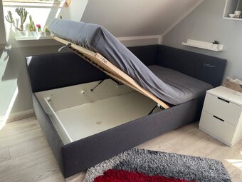 Prodám rohovou postel Blanář – textil, 212 × 120 × 80 cm - 11