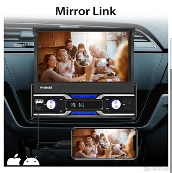 Autorádio s výsuvným displejem 7" Apple car, android auto , - 11