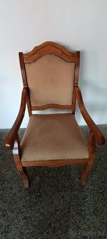 Jídelní set, stůl, židle, křesla, rustikální nábytek masív - 11