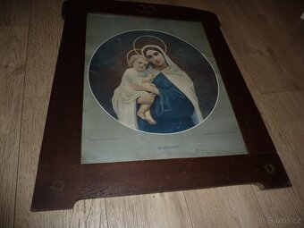 Svatý obraz Madonna v dřevěném rámu - 11