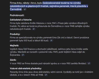 VELICE VZÁCNÁ PANENKA EMA od ČSSR firmy ARKO - 11