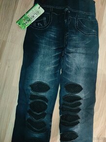 Elastické kalhoty styl otrhané jeans - 11
