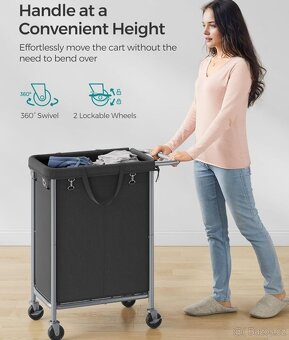 Nový mobilní koš na prádlo 2x70 litrů - 11