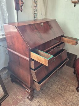 Starožitný sekretář/psací komoda – Styl Baroko ( Břichatka ) - 11