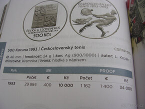 Ag 500 Kčs 1993 Československý tenis Proof len 1162 ks - 11