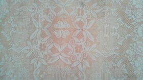 Vintage : malé ubrusy-damašek, krajka - 11