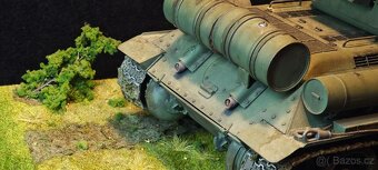 Velké, staré DIORÁMA tanku T34 - 11