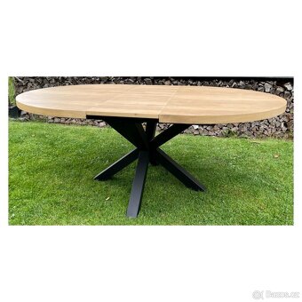 Masivní oválný jídelní stůl - Metalox 150 cm - 11