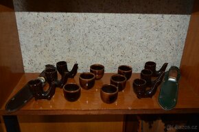 Čajový servis, porcelánové mísy, talíře, hrnečky, drobnosti - 11