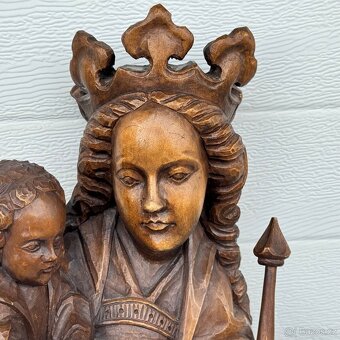 Velká starožitná socha Panna Marie Anglie - 11