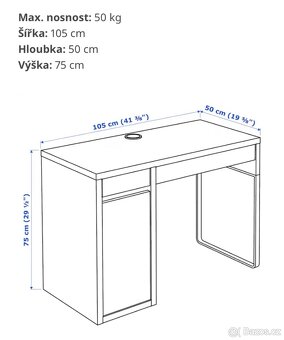Bílý psací stůl MICKE - 11