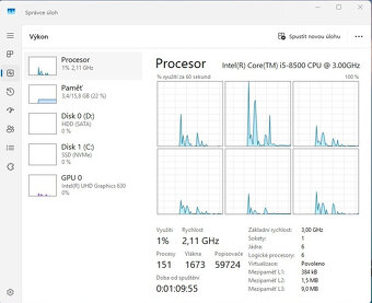 HP EliteDesk 800 G4, i5-8500, 16GB, SSD 500GB, 500GB, W11 - 11