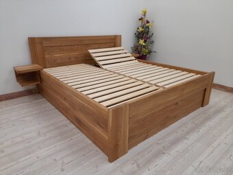 Nová dubová masivní postel, nosnost 700 kg, odvezu, smontuji - 11