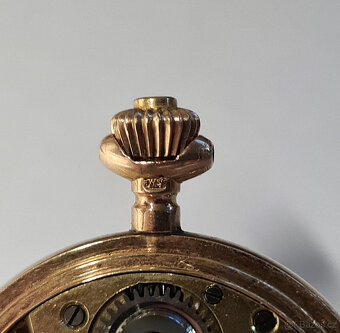 Zlaté 14K tříplášťové hodinky jeptišky R-U, 20,64g, v chodu. - 11