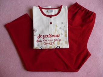 Relax oblečení / Teplé pyžamo se sobem - vel. L - 11