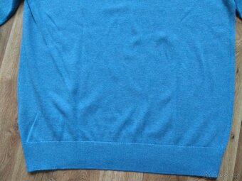 Nový pánský bavlněný svetr C&A do "V" - L, světle modrý - 11