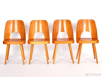 O. Heardtl, 4x bukové jídelní židle TON, pěkný stav. - 11