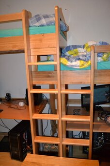 Vyvýšená 2 postel s prostorem dole, NADSTAVBA, masiv dřevo - 11