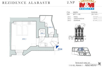 Prodej bytu 1+kk, 24 m², Praha, ul. Školská - 11