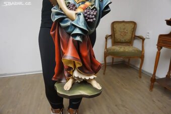 Velká dřevěná malovaná socha ruční práce v - 61 cm - 11