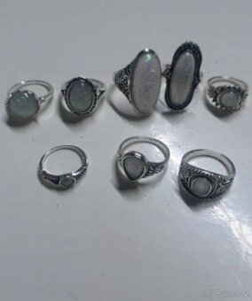 Nová sada souprava bižuterní 8 ks prstynku perletove - 11