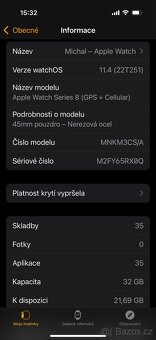 Apple Watch S8 LTE 45mm zlatá ocel s hvězdně bílým řemínkem - 11