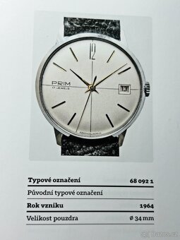 Československé mechanické vintage retro hodinky PRIM Datum - 11