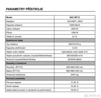 Přenosná klimatizace 12000BTU - 11