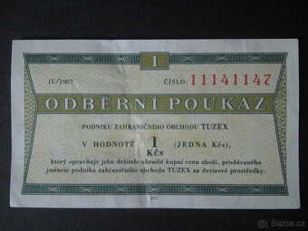 Tuzexové poukázky " 0,50Kčs a 1Kčs " - 11