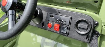 1místný elektrický Jeep Willys s 2.4G bluetooth DO, olivová - 11