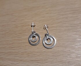 Nové dámské stříbrné náušnice 925 kruhy dvojité kroužky - 11