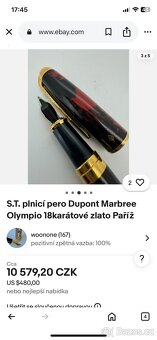 S.T. plnicí pero Dupont Marbree Olympio 18karátové zlato Pař - 11