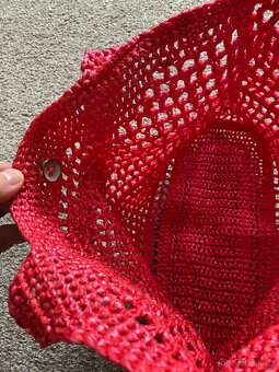 Nové lýkové tašky na knoflíky - červená, fialová - 11