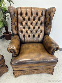 ♣Chesterfield 3+1+1 The Queen Anne ® Top "ušák" ♣ - 11