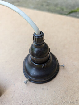 Starožitné závěsné stínidlo/světlo z mléčného skla - 11