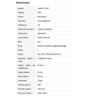Sněhová fréza VeGA 651 ST - 11