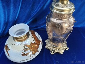 Mosazná, petrolejová, lampa - 11