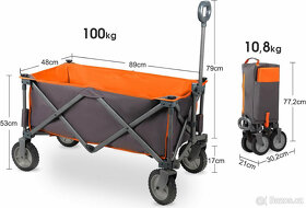 Skládací ruční vozík kempingový, nosnost 100kg - 11