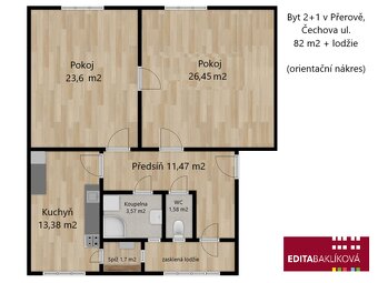 Cihlový byt 2+1, 82 m2, Přerov, Čechova ul. - 11