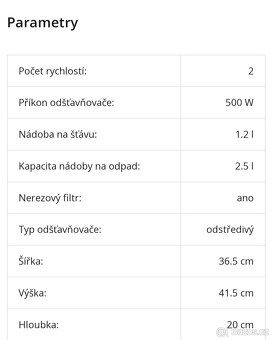 Odšťavňovač ETA FRUTO 2032 - 11