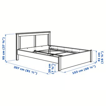 Prodám manželskou postel 140cm x 200cm - 11