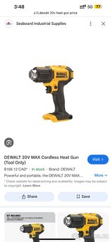 Dewalt 20V Heat Gun Low a High Teploty Úplně Nový Na Prodej - 11