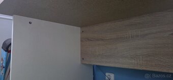 Vyvýšená velká dětská postel s psacím stolem - 11