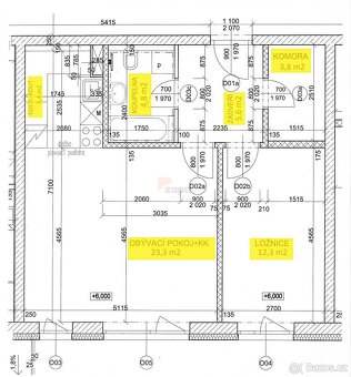 Pronájem byt  2+kk 58 m2 + sklep+ garáž. stání  novostavba B - 11