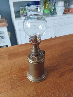 FRANCOUZSKÁ STAROŽITNÁ MOSAZNÁ LAMPA GAUDARD OLYMPE, PIGEON - 11