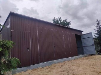 Plechová montovaná hala 9×7 m – sklad krmiva, dílna, garáž - 11