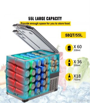VEVOR 55L NOVÁ Autolednice 20℃ až -20℃ do auta 12V/230V - 11