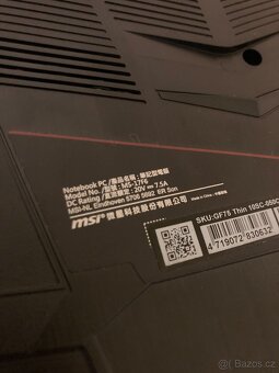 Notebook MSI THIN GF75 | i5-10500H | 16GB RAM | SSD - herní - 11