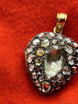 Starožitný diamantový přívěsek o hmotnosti přibližně 4 karát - 11
